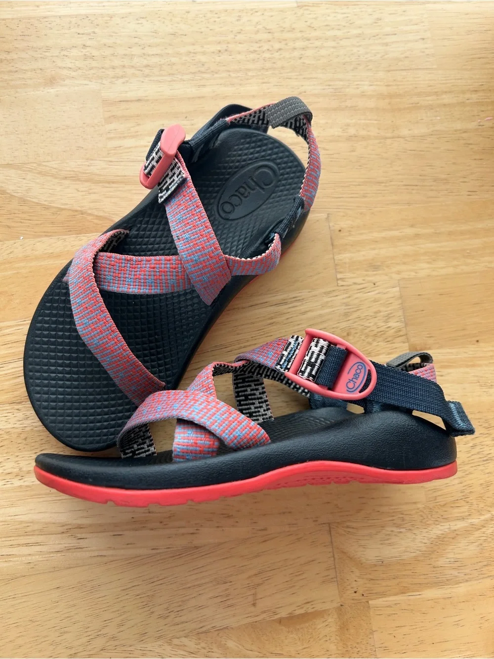Chaco Kids' Z/1 Sandals in Pink and Blue Straps